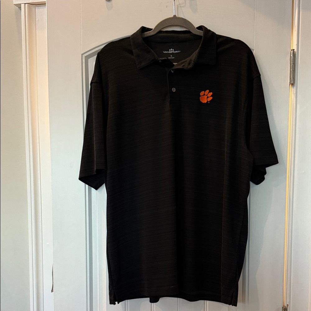 Clemson Black Polo Shirt with Orange Logo NWOT Size XL
